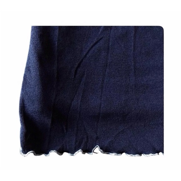 VTG Jodi California Sheer Jacket Dress Tie Front M Blue Contrast Made In USA - Picture 15 of 16